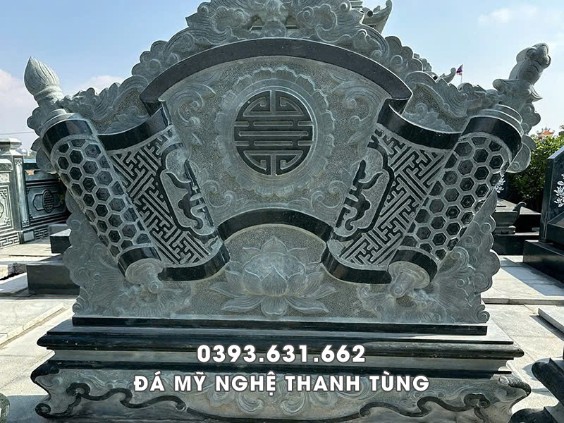 Xây Lăng Mộ đá bền đẹp, chất lượng, giá hợp lý tại Làng đá Ninh Bình 15 Bức Cuốn thư đá Lăng Mộ đẹp 2026