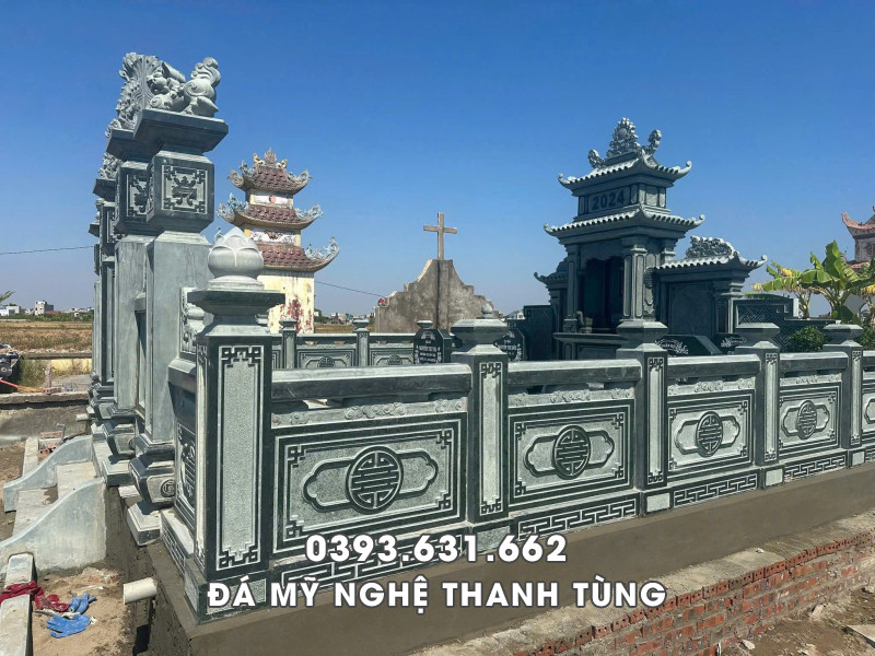 Xây Lăng Mộ đá bền đẹp, chất lượng, giá hợp lý tại Làng đá Ninh Bình 16 Hàng rào Lan can đá đẹp
