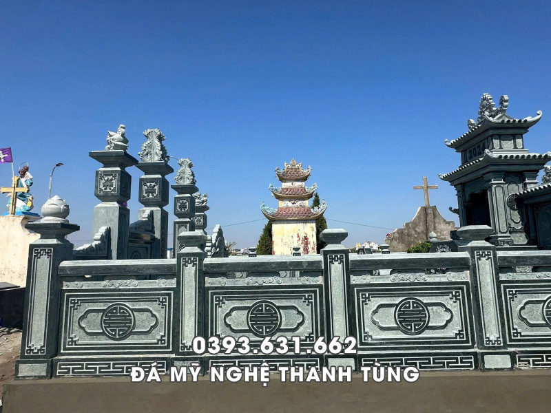 Xây Lăng Mộ đá bền đẹp, chất lượng, giá hợp lý tại Làng đá Ninh Bình 11 Lan can đá Lăng Mộ đẹp #Lancanda