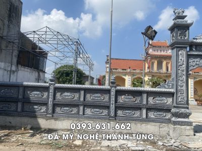 Mẫu Lan Can Đá - Tường Rào Đá Đình Làng, Nhà Chùa
