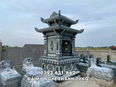 Lăng thờ đá 2 mái - sản phẩm được chế tác tỉ mỉ, sắc nét, chất liệu đá đảm bảo.