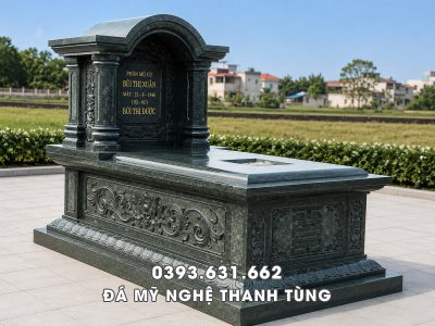 Mẫu Mộ Đá 1 mái - Mộ 1 mái đẹp đá xanh rêu Thanh Hóa