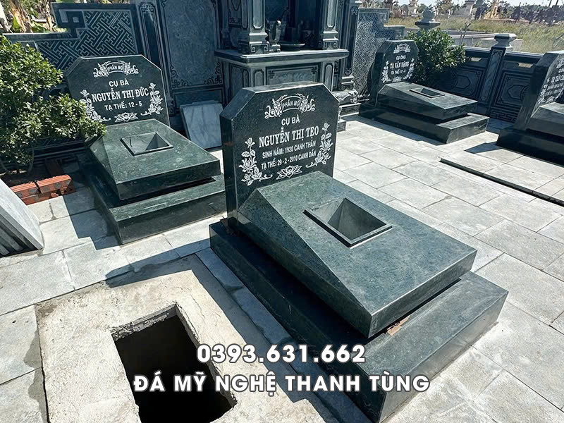 Xây Lăng Mộ đá bền đẹp, chất lượng, giá hợp lý tại Làng đá Ninh Bình 14 Mẫu Mộ đá xanh rêu đẹp cho phần mộ của Bố Mẹ