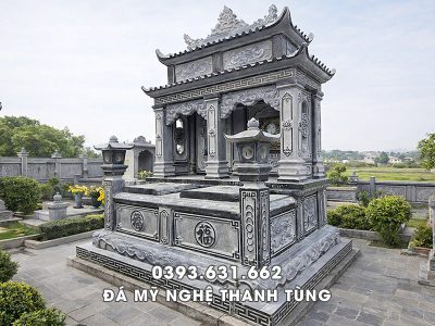 Mộ Đá Đôi Cho Bố Mẹ Chuẩn 2026 - Đá xanh đen Thanh Hóa