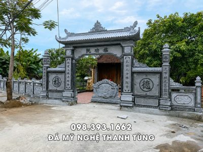 Cổng Đá Nhà Thờ Họ Đẹp - Mẫu Cổng đá 1 mái đẹp