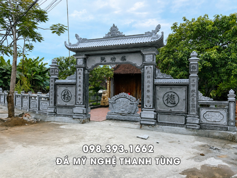 Cổng Đá Nhà Thờ Họ Đẹp - Mẫu Cổng đá 1 mái đẹp 4 Cổng Đá Nhà Thờ Họ Đẹp - Mẫu Cổng đá 1 mái đẹp
