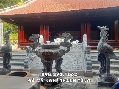 nh hương đá Đình Làng - Chùa Đẹp nguyên khối tròn