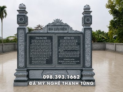 Mẫu Bình Phong Đá Lưu Niệm - Bia Đá Lưu Niệm Nguyên Khối
