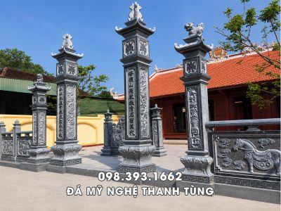 Mẫu Cổng đá đẹp Đình Làng - Cổng đá Tam Quan Tứ Trụ