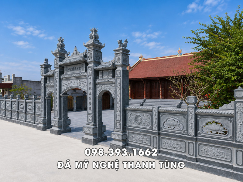 Mẫu Cổng đá tam quan cho Đình, Chùa 4 Mẫu Cổng đá tam quan cho Đình, Chùa