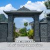 Mẫu Cổng đá từ đường 1 mái đẹp, bề thế, đá xanh rêu Thanh Hóa 2 Mau Cong da tu duong 1 mai dep be the da xanh reu Thanh Hoa