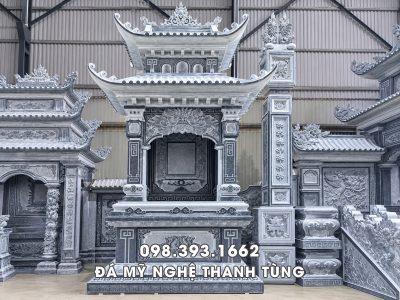 Trang chủ 102 Mẫu Lăng thờ đá 2 mái bằng đá xanh granite Bình Định tại Ninh Bình