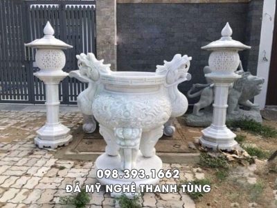 Mẫu Lư hương - Đỉnh hương đá trắng