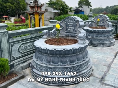 Mẫu Mộ Đá Tròn Đẹp - Hoa văn Cánh SEN mang ý nghĩa truyền thống