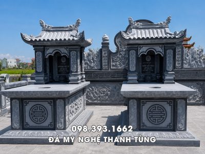 Mẫu Mộ đá 1 mái đá xanh Thanh Hóa chất lượng cao