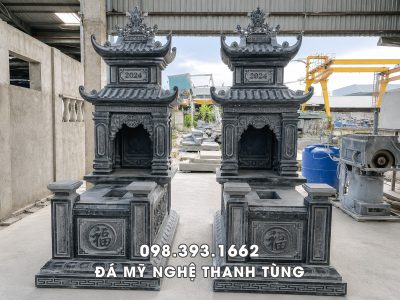 Mẫu Mộ đá 2 mái - Xây Mộ 2 mái bằng đá