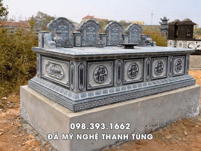 Mẫu Mộ đá 4 người - Mộ đá chung 4 người đẹp, đơn giản