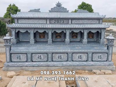 Mẫu Mộ đá 5 người 3 mái - Mộ chung 5 người