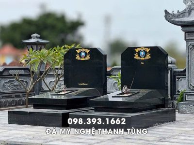 Mẫu Mộ đá granite đẹp, sang trọng, hiện đại, tinh tế cho Bố Mẹ