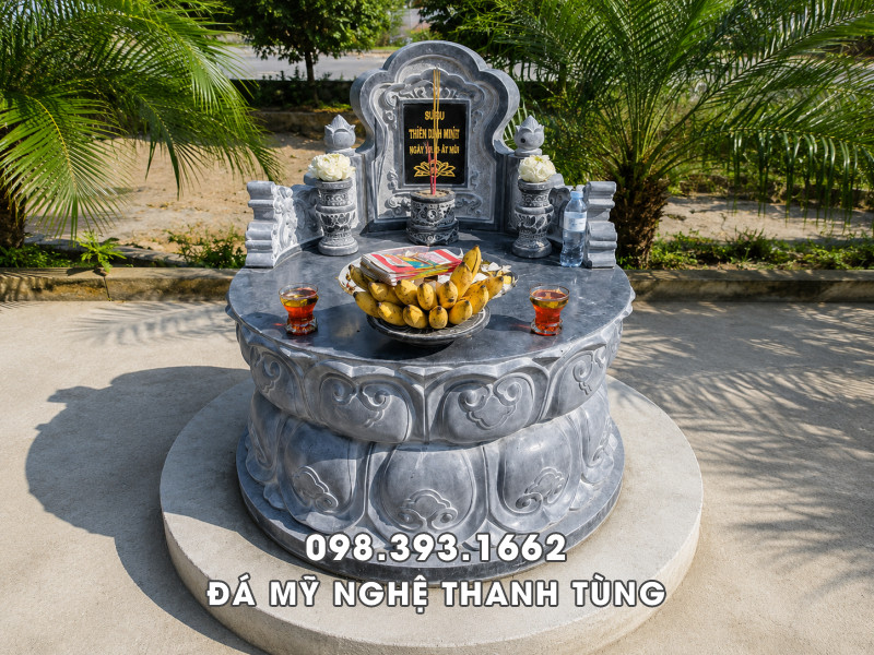 Mẫu Mộ tròn đá xanh nguyên khối - Báo giá Mộ đá tròn tại Ninh Bình 4 Mẫu Mộ tròn đá xanh nguyên khối - Báo giá Mộ đá tròn tại Ninh Bình