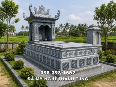 Mộ đá 1 mái - Mẫu Mộ 1 mái Chùa Cổ đẹp, Trang trọng
