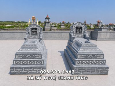 Mộ đá 5 cấp đá xanh Thanh Hóa giá tốt tại Làng đá Ninh Bình