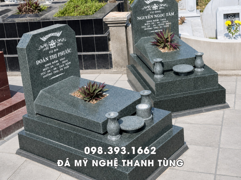 Mộ đá granite xanh Bình Định đẹp, giá tốt, lắp đặt toàn quốc 4 Mộ đá granite xanh Bình Định đẹp, giá tốt, lắp đặt toàn quốc