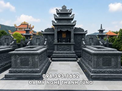 Tư vấn xây Mộ đá xanh rêu đẹp - Mộ đơn tam sơn