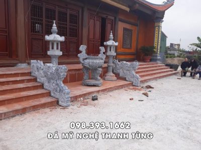 Rồng đá - Lư hương đá- Đèn đá cho Chùa