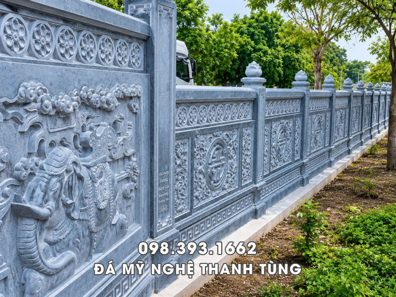 Lan can đá (Tường rào đá) cho Nhà thờ Tổ - Từ đường điển hình 4 Lan can đá (Tường rào đá) cho Nhà thờ Tổ - Từ đường điển hình