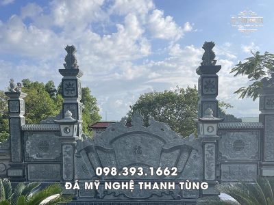 Mẫu Cuốn thư lăng mộ tổ - đá xanh đen Thanh Hóa