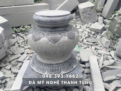 Mẫu Tảng Đá kê cột gỗ chạm hoa văn cổ