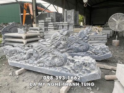 Rồng đá bậc thềm nguyên khối - đá xanh Thanh Hóa